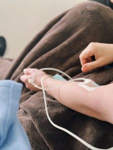 IV therapy - patient with an IV in their arm