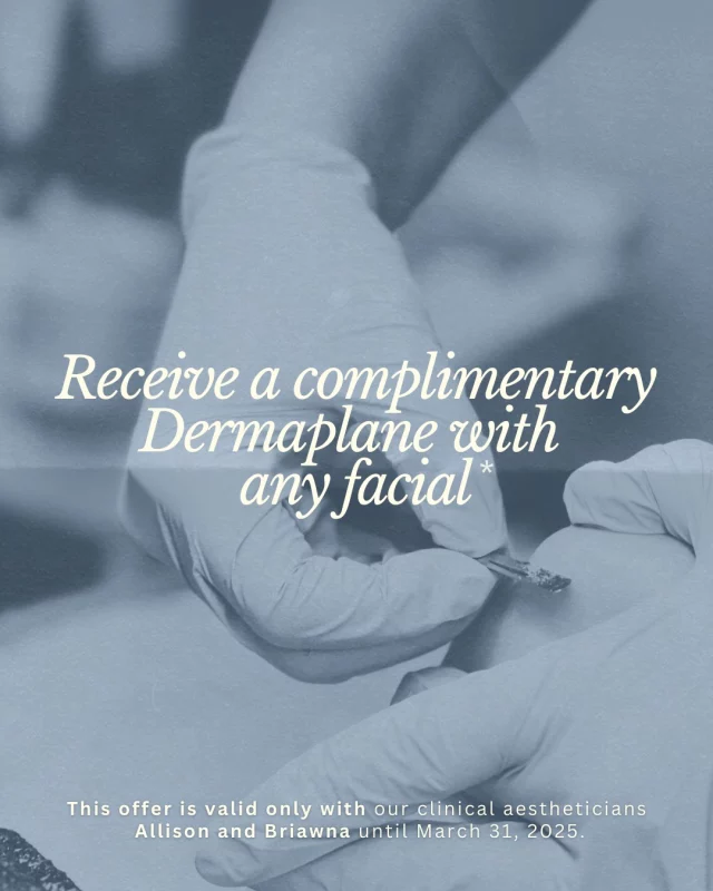 Receive a complimentary Dermaplane when you schedule a facial with our clinical aestheticians Allison and Briawna. ✨

The Dermaplane uses a sterile surgical blade to lightly slough away the outermost layers of skin as well as the vellus hair, or “peach fuzz,” that coats the skin, improving conditions such as dry skin, hyperpigmentation, fine lines, and acne scars.

This offer is exclusively available when booked with our clinical aestheticians Allison and Briawna.

To schedule your appointment, call Koch & Carlisle Plastic Surgery & Spa: 515-277-5555 | press "2" for our medical spa.