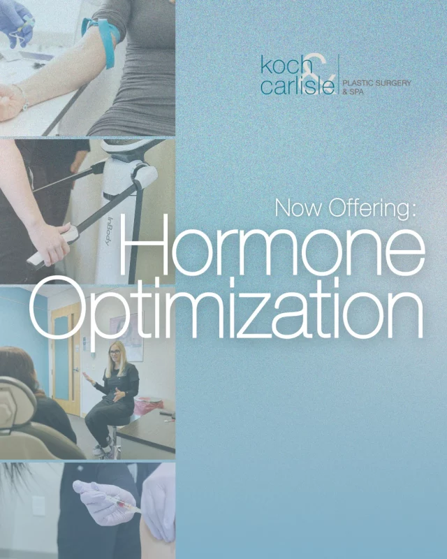 We are excited to share our Concierge Medicine program has expanded to now include Hormone Optimization services with Dr. Katie!

Hormone optimization is available for both men and women, and is customized to fit your needs. Often, symptoms of hormone imbalance are vague and can be linked to other conditions. 

If you are bothered by 5 or more of the following symptoms, you may be a good candidate of our hormone optimization program:
➖Reduced libido
➖Loss of muscle tone
➖Aches and pains in the joints
➖Trouble losing weight
➖Gaining unwanted fat around the midsection
➖Brain fog, anxiety, or depression
➖Fatigue
➖Trouble falling asleep or staying asleep

Your initial visit includes a blood panel, an InBody scan with Dr. Katie, and a personal consultation. Once Dr. Katie receives your lab results, she will review the information with you and determine if you are a candidate.

Interested in learning more? We encourage you to call Koch & Carlisle Plastic Surgery & Spa to schedule an in-person consultation: 515-277-5555