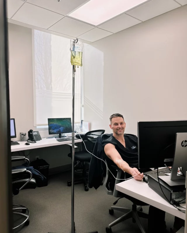 📸: A little throwback photo of Dr. Cody Koch enjoying an IV during a past staff training! 😎💧

IV Therapy is now available as an add-on service at our spa! 

We're so excited to offer the following IV treatments as an add-on service to our spa patients. Our IV Menu includes:
💧Live Beautifully | collagen production, beauty boost
💧Performance | Preparation for an event, recovery
💧Relief | Alleviate aches and pains of life; soothe PMS, back pain, etc.
💧Prevention | Proactive immunity

Add an IV treatment to your upcoming spa appointment by calling our office: 515-277-5555 | press "2" for our medical spa 

..Don't forget: our IV Giveaway ends at 5 p.m. today! Check out our last post for details!